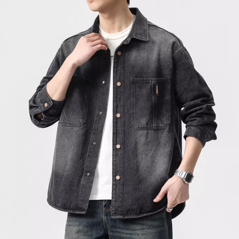 Patchwork Jean Jacket - Autumn Button Men's Denim Jacket Lxury