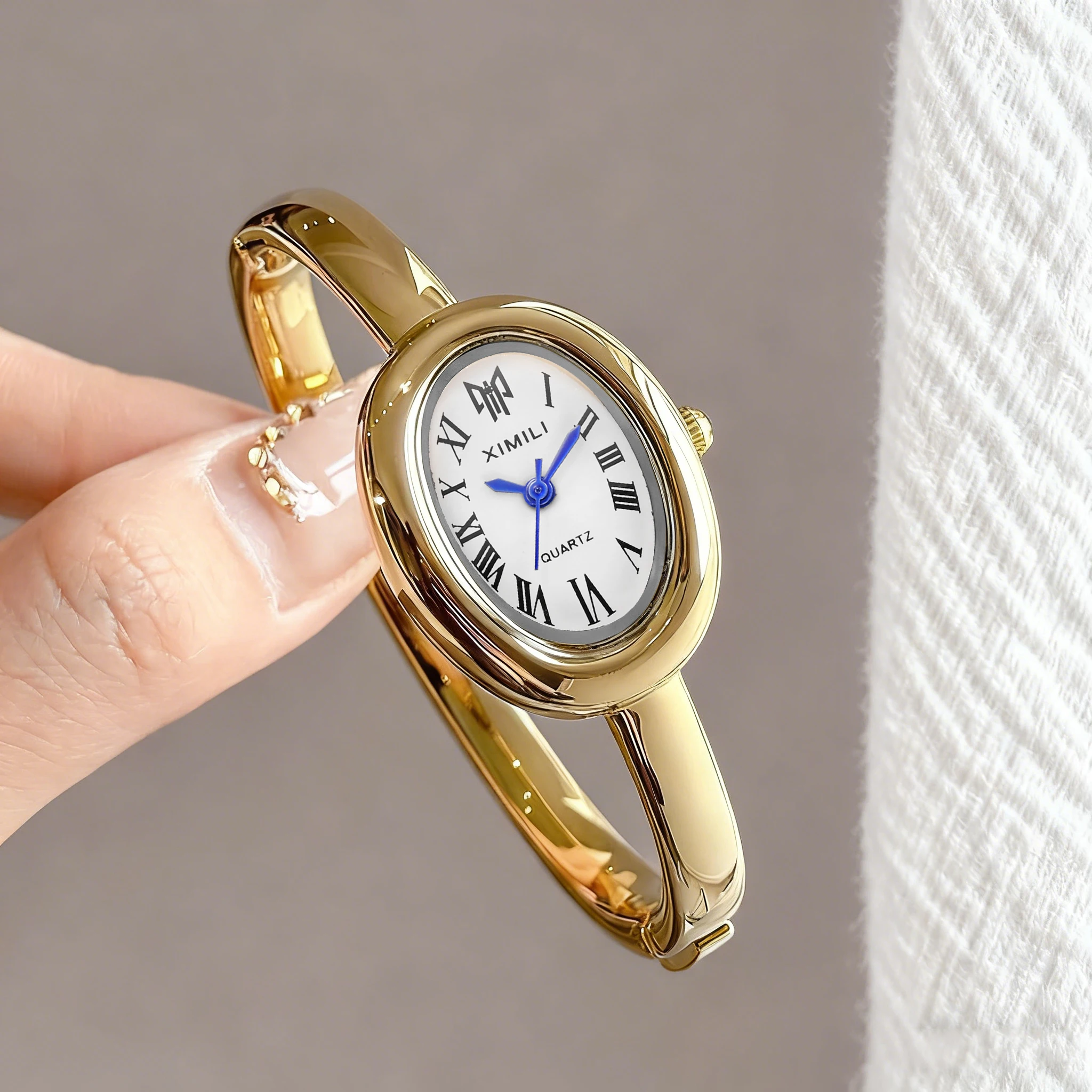 Vintage Fashion Watches - 2026XIMILI Vintage Oval Bangle Watch for