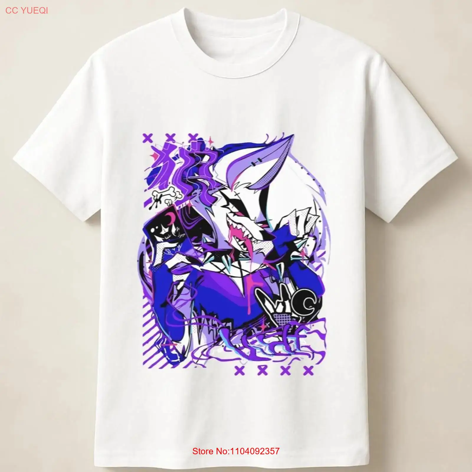 Purple Anime Wolf in Graffiti  - đánh giá và giá Vintage Fashion Jersey