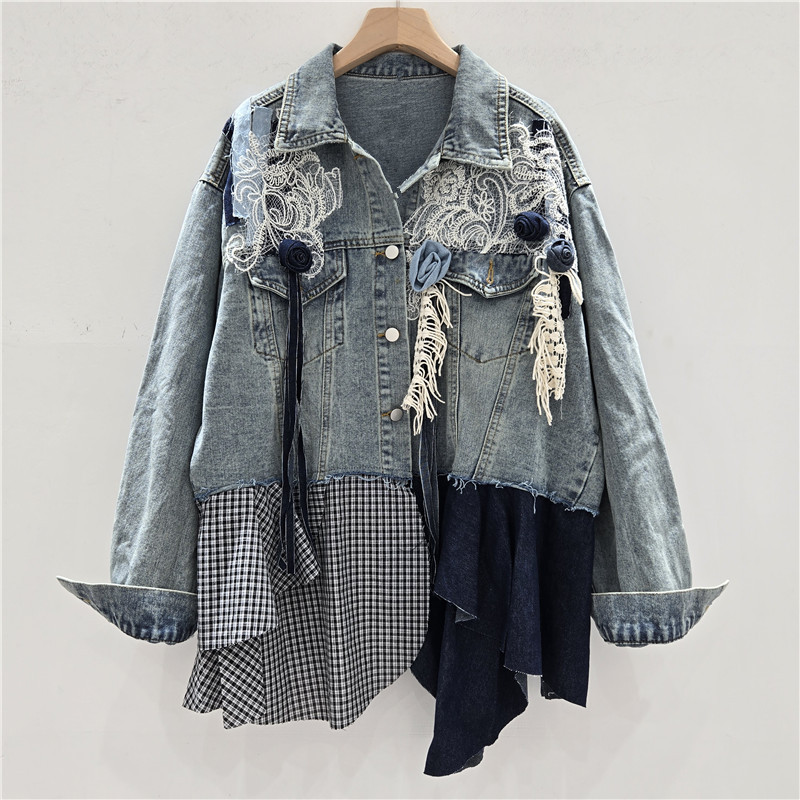 SuperAen Autumn 2025 New Women - đánh giá và giá Patchwork Jean Jacket