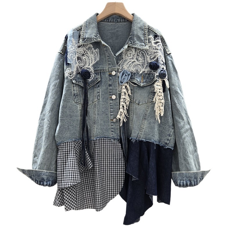 SuperAen Autumn 2025 New Women - đánh giá và giá Patchwork Jean Jacket