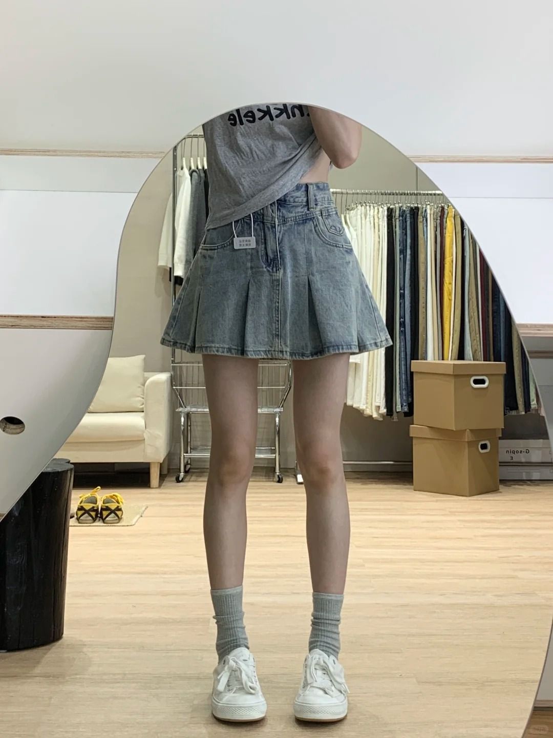 Women High Waist Denim Pleated - đánh giá và giá Vintage Fashion Jeans