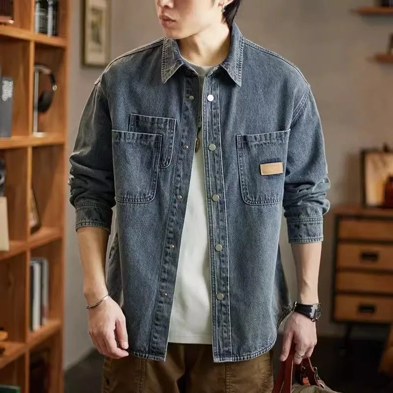 Autumn Button Men's Denim Jack - đánh giá và giá Patchwork Jean Jacket