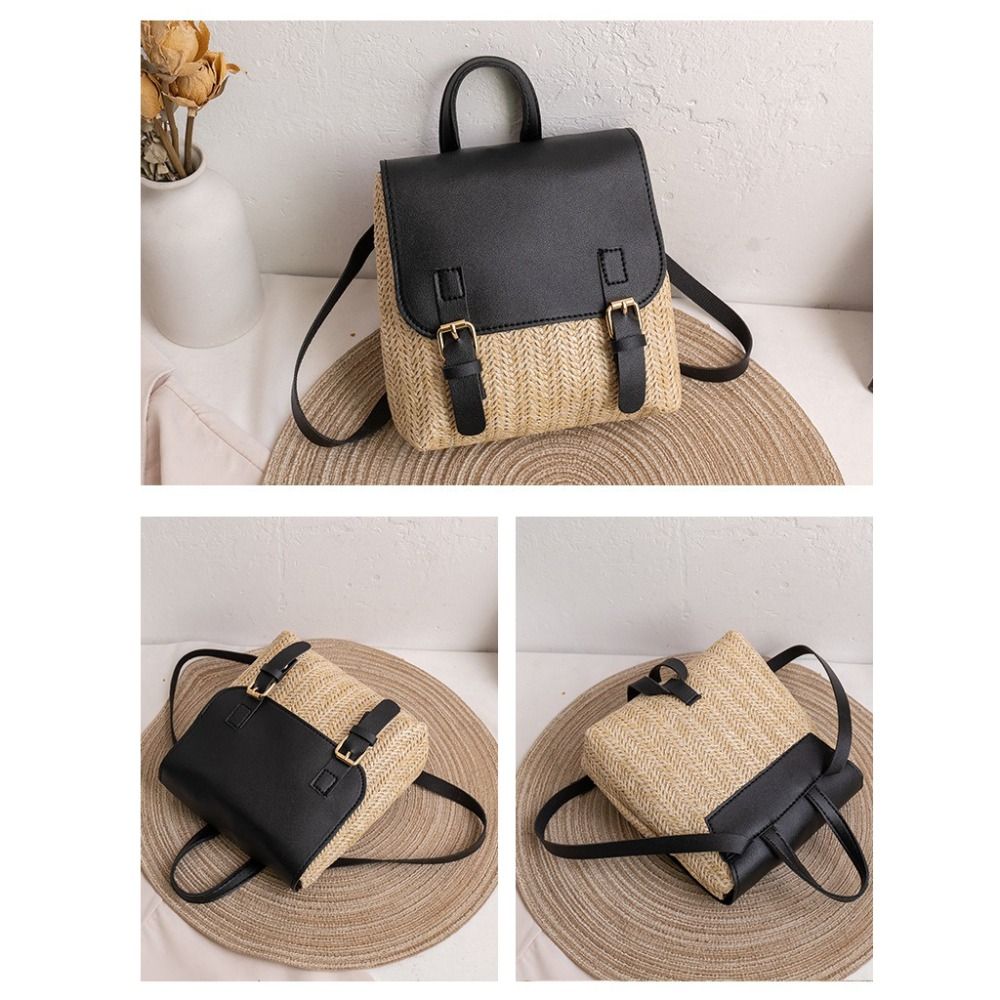 Versatile Bag PU Leather Straw - đánh giá và giá Vintage Fashion Looks