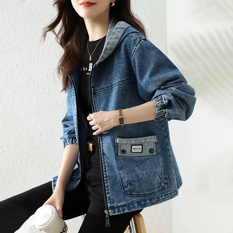 New Splicing Zipper Female Cow - đánh giá và giá Patchwork Jean Jacket