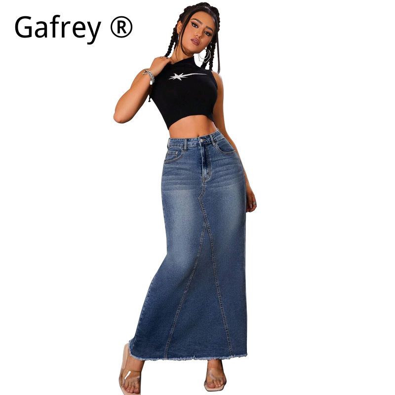 Women Denim Midi Skirt High Wa - đánh giá và giá Vintage Fashion Jeans