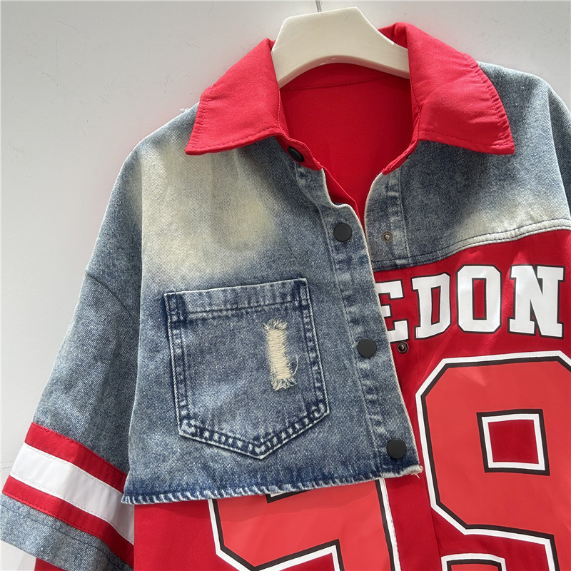 Retro Woman Denim Patchwork Sh - đánh giá và giá Patchwork Jean Jacket
