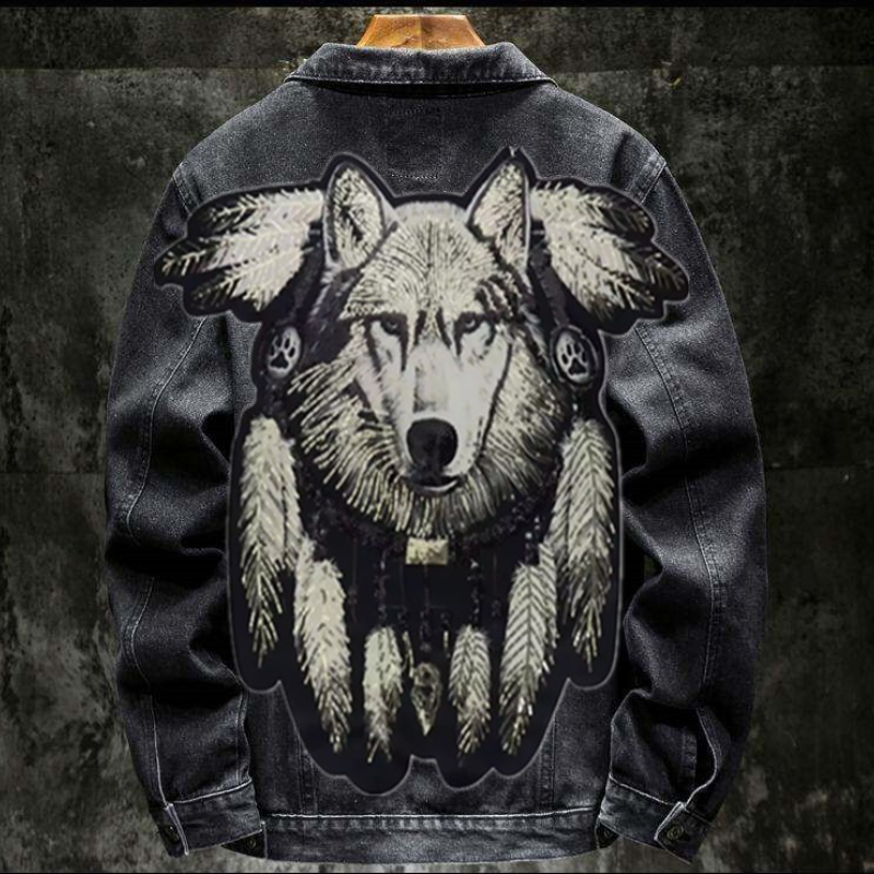 America Vintage Heavy Wolf Emb - đánh giá và giá Patchwork Jean Jacket