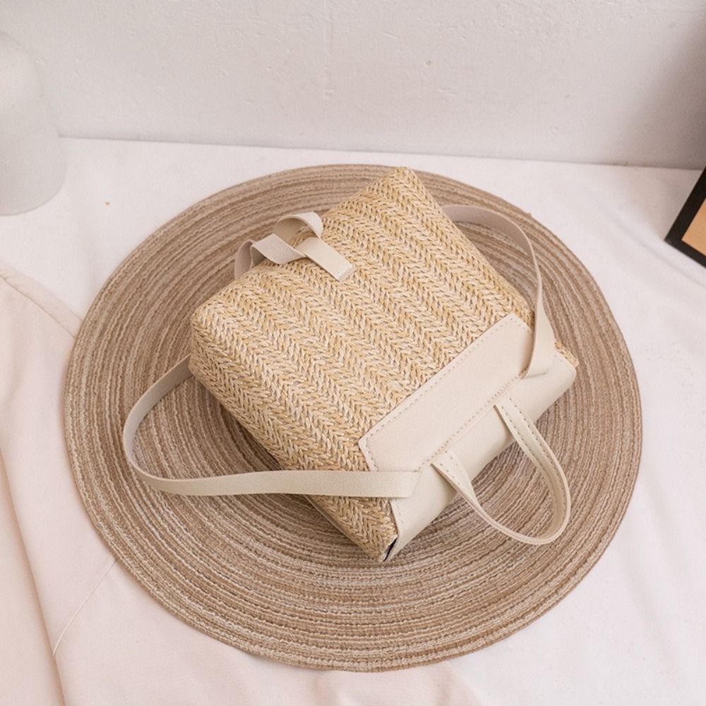 Fashion PU Leather Straw Backp - đánh giá và giá Vintage Fashion Looks