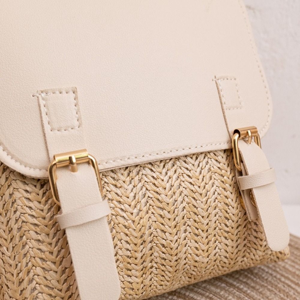 Fashion PU Leather Straw Backp - đánh giá và giá Vintage Fashion Looks