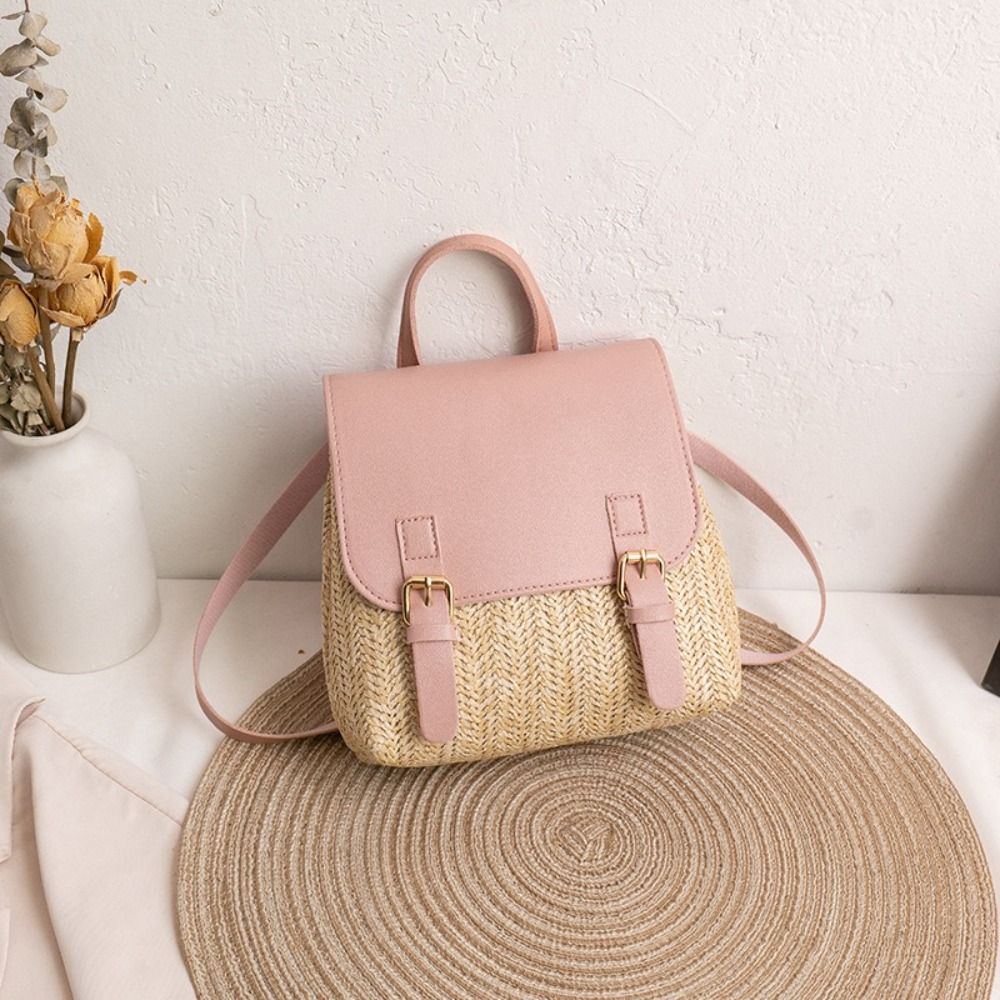 Fashion PU Leather Straw Backp - đánh giá và giá Vintage Fashion Looks